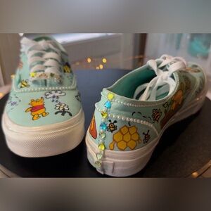 Hand embellished One of a kind Winnie The Pooh Themed Tennis shoe, size 6.5.